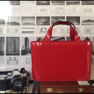 Petite red patent structure handbag *PRICE DROP!*